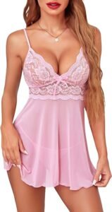 Pink teddy dress lingerie on Amazon