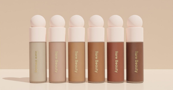 Rare Beauty weightless foundation bottles in various shades