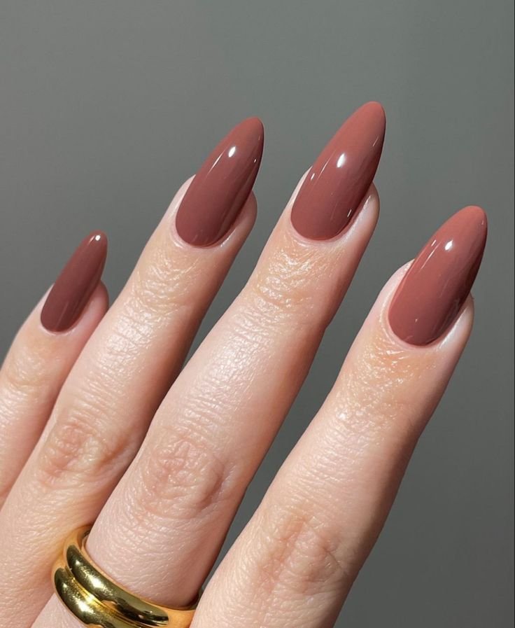 Mocha brown fall nail color