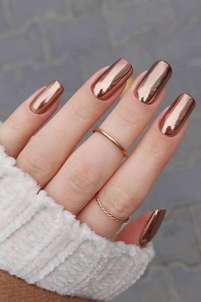 Copper chrome fall nail color