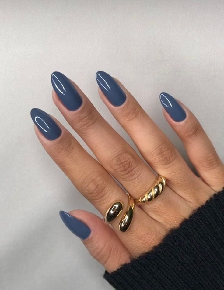 | the clique Gray blue fall nail color
