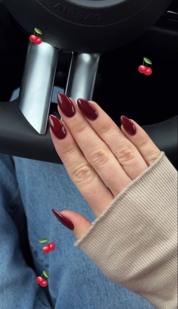 Wine red fall nail color